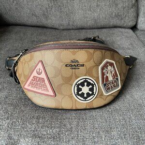 Star Wars x Coach Belt Bag in Signature Canvas with Patches (Coach F88013) New